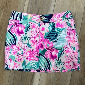 Lilly Pulitzer Nicki Skort Via Flora Multicolor Print Shorts Mini Skirt 00